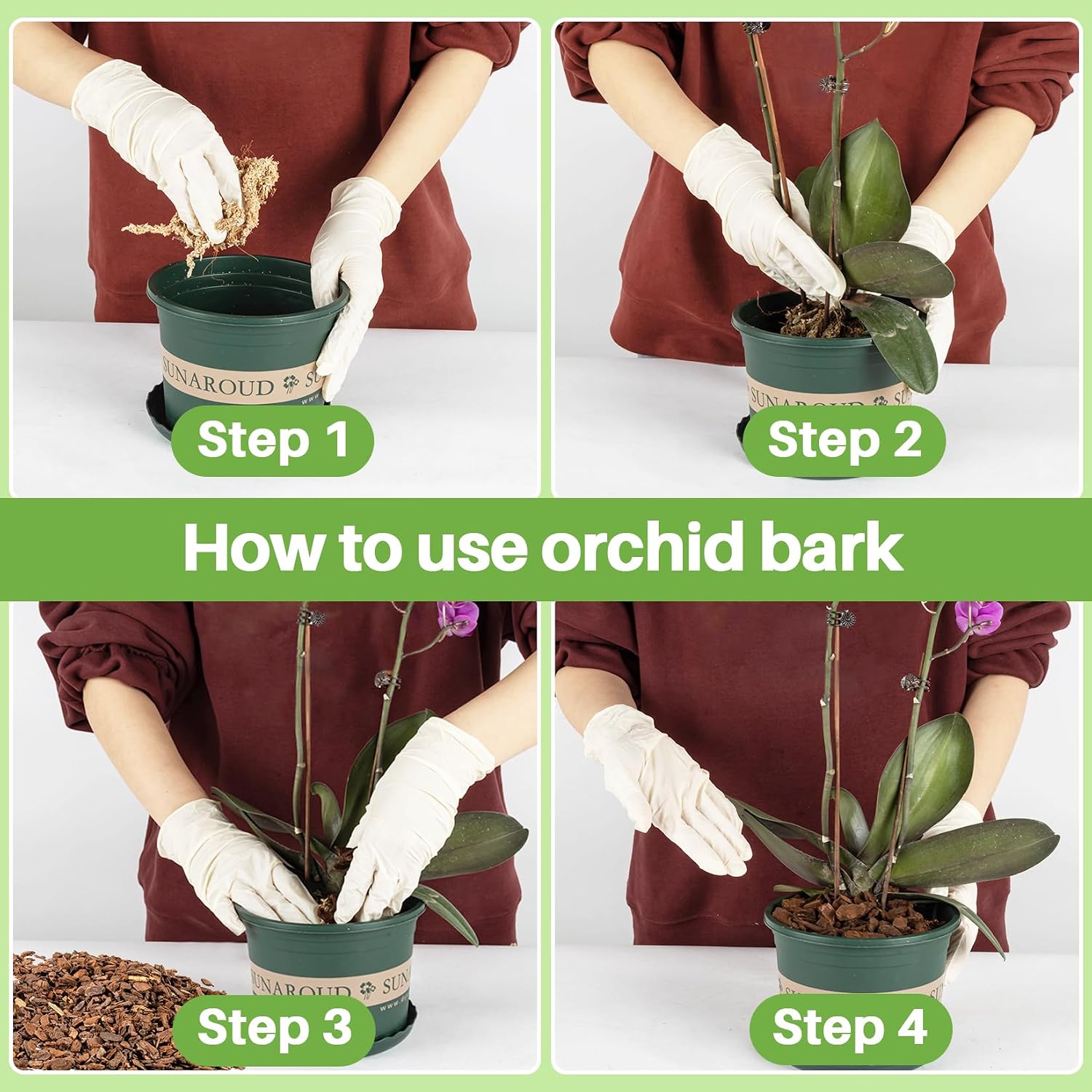  8OZ Orchid Bark Planting Soil - Orchid Potting Mix (5-12 MM) thumbnail