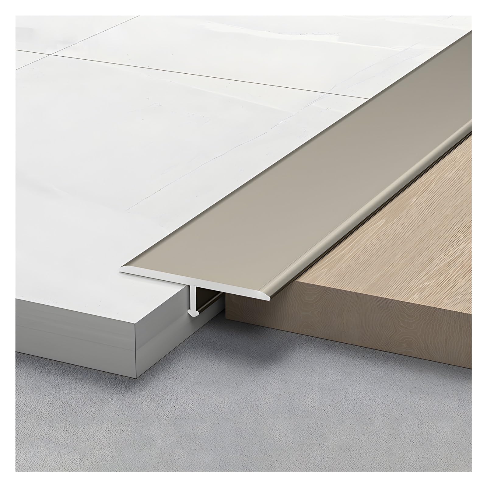 Aluminiowa listwa przejściowa do podłogi – osłona szczeliny T-Molding, przycięta listwa ścienna do bezszwowych rozwiązań podłogowych