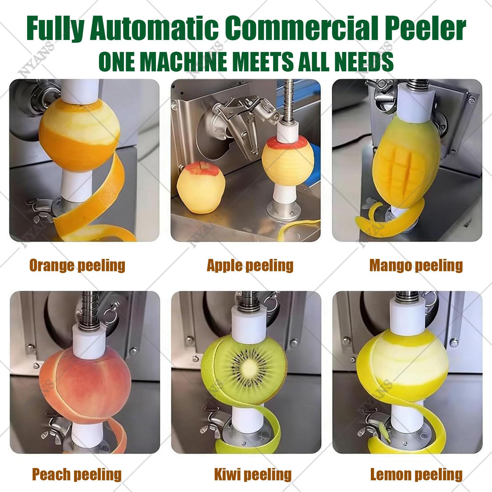 NYANS Pelapatate Professionale per Frutta, Pelapatate per Arance e Limoni in Acciaio Inox, Spessore e Altezza Regolabili, Elevata Produttività per Cucine di Ristoranti