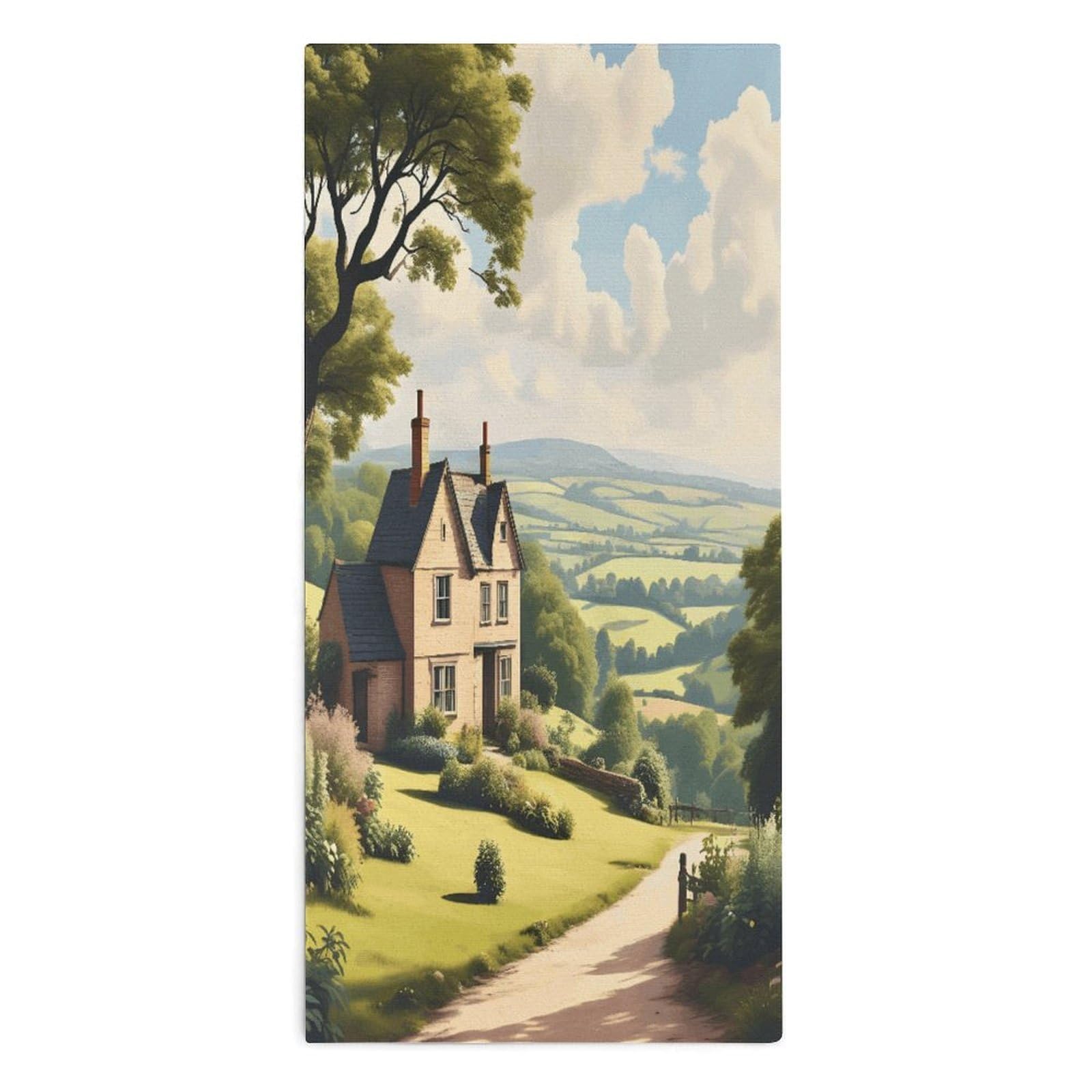 YUXBVKRS Country Cottage View Hand Towels for Bathroom 14x29 Inch