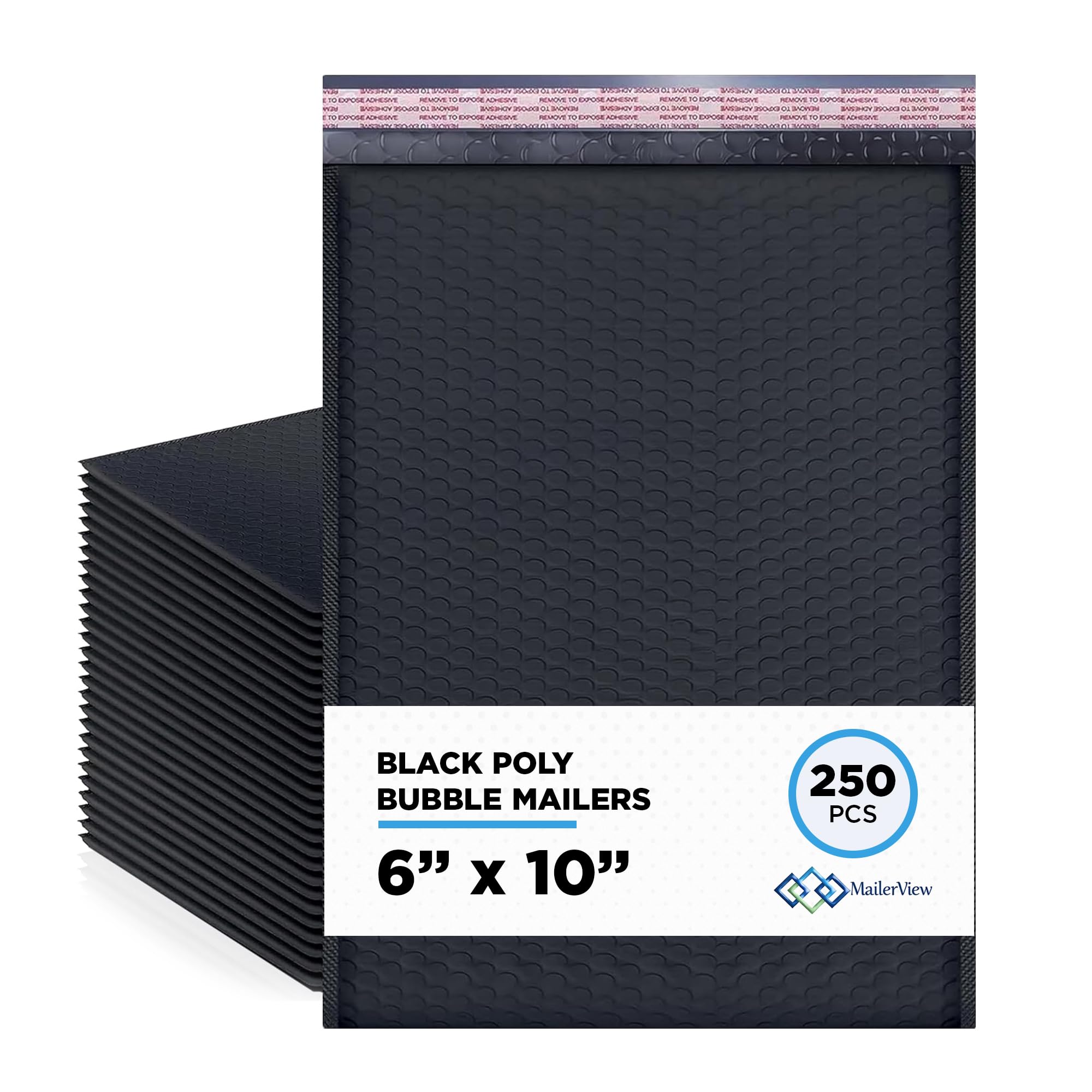 Black Small Poly Bubble Mailers 6x10 inch #0 | Self Seal Padded Envelopes | Cushioned Bubble Mailer | Usable Size 6x9 | WaterProof | Lightweight