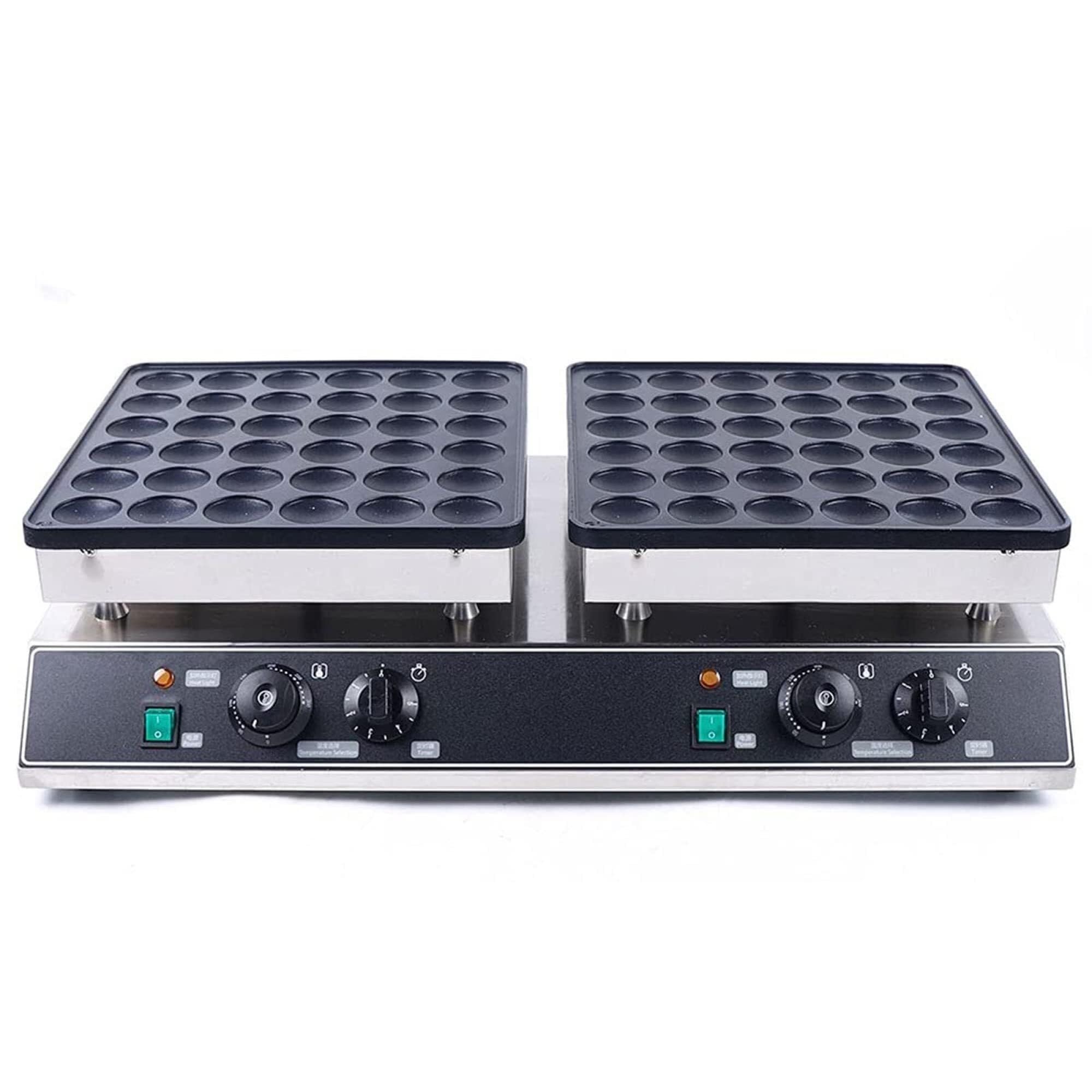 Piastra per Pancake Olandesi a 72 Fori, Piastra Commerciale Antiaderente per Waffle e Ciambelle, Piastra elettrica per Pancake per ristoranti, Bar e Negozi.,
