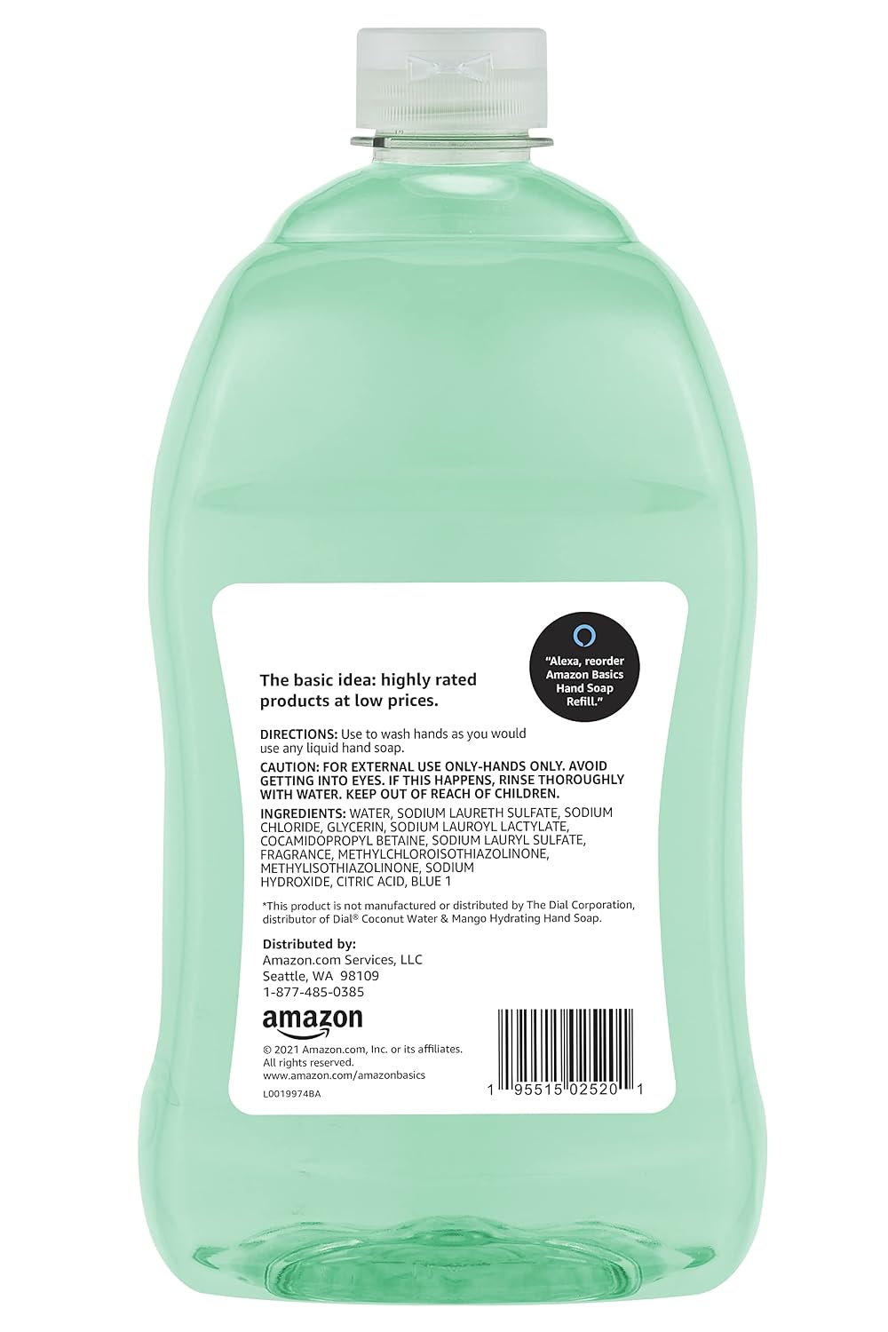 Amazon Basics Liquid Hand Soap Refill, Mango and Coconut Water Scent, Triclosan-Free, 56 Fluid Ounces, Pack of 2