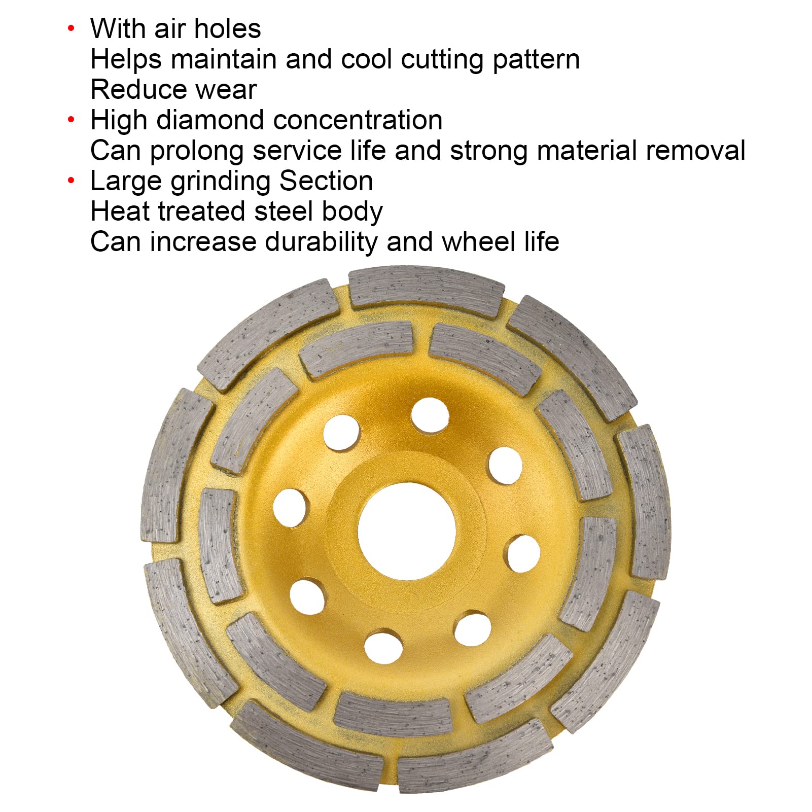 Mola A Tazza Diamantata 180 Mm - Per Granito, Marmo, Cemento, Per Smerigliatrice Angolare - Foto 3