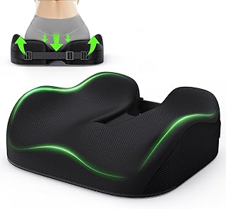 Benazcap Ergonomic Seat Cushion for Office Chair, Memory Foam Coccyx Cushion Pressure Relief for Hip, Tailbone, Coccyx, Sciatica, Memory Seat Cushion for Wheelchair, Car Seat, Gaming Chair, Car