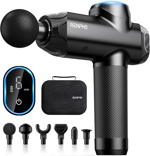 🚫 [CADUCADO] 🔥 Pistola de masaje RENPHO Power, masajeador profesional, pantalla táctil LCD