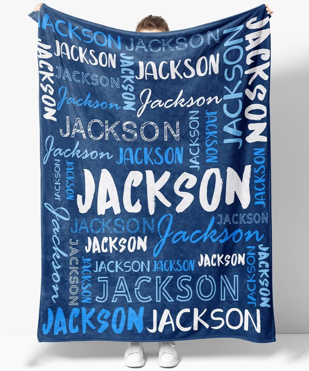 OLIVE OLIVIA Personalized Blankets for Kids with Names