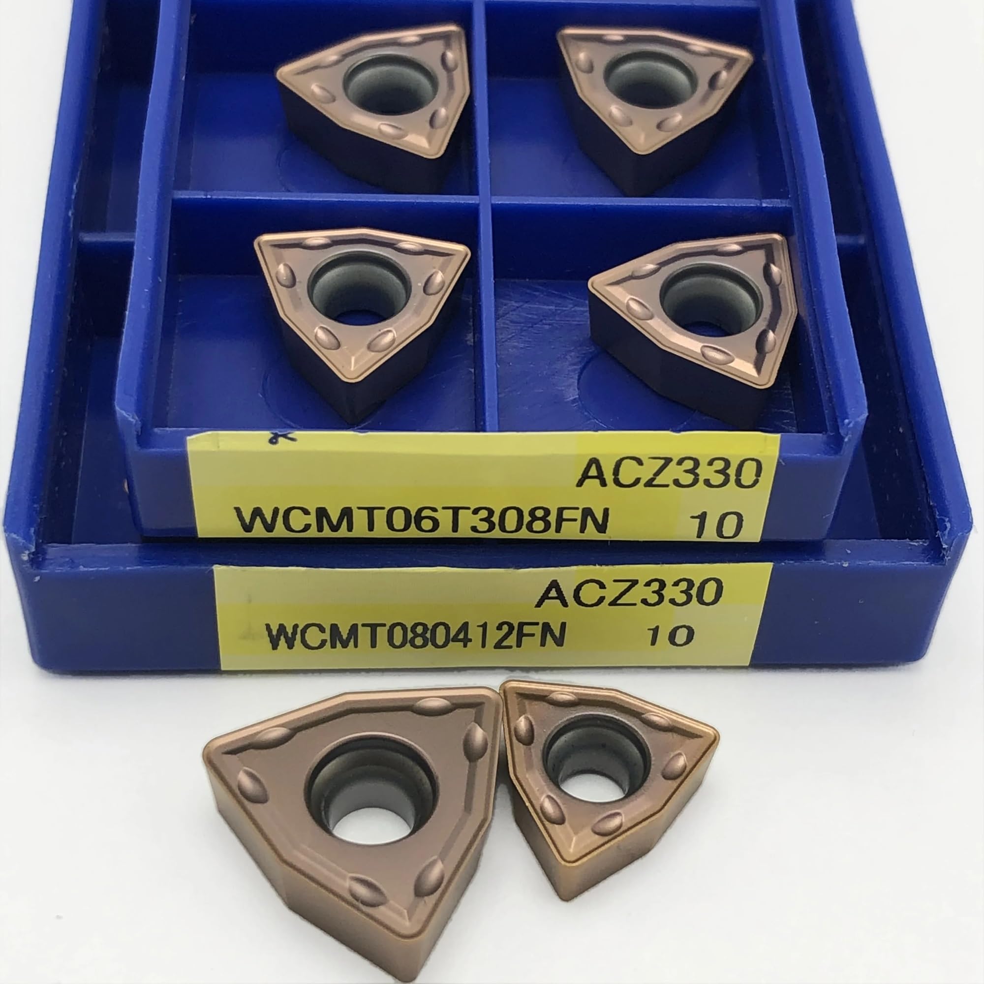 Herramienta De Corte Torno CNC Hoja Taladro 10 Piezas(WCMT080412FN ACZ330)