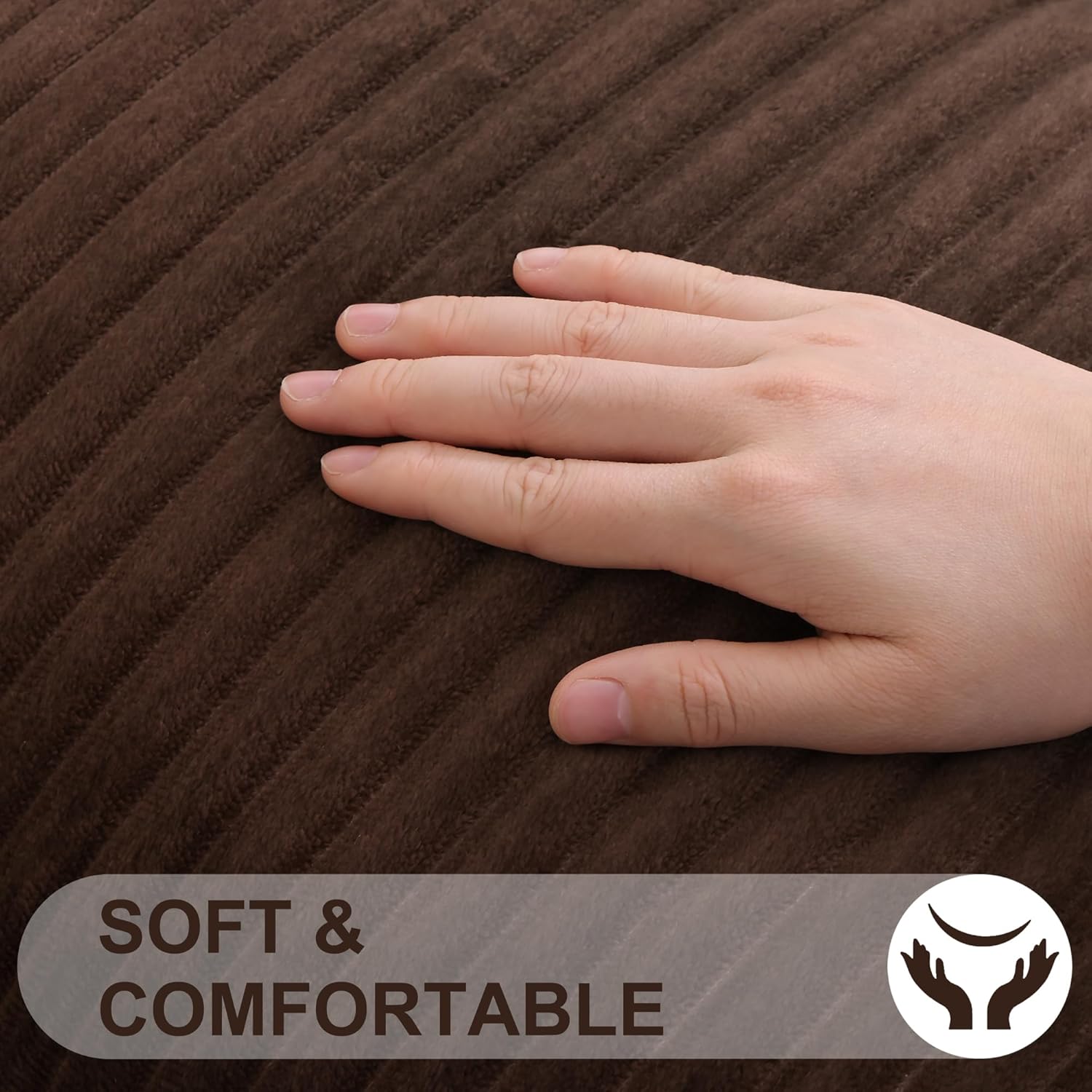 simmore decorative spring throw pillow covers 18x18 set of 2, soft natural plush flannel double-sided fluffy couch pillow covers for sofa living room, brown brown 18" x 18" (pack of 2)