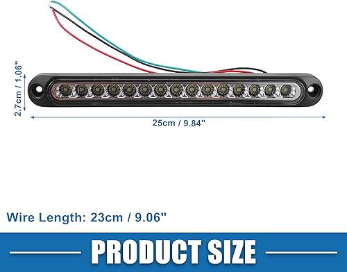 Miniatura 4 de 12 V 24 V 15 LED coche remolque identificación luz de señal de giro luz trasera tira blanca 1 par