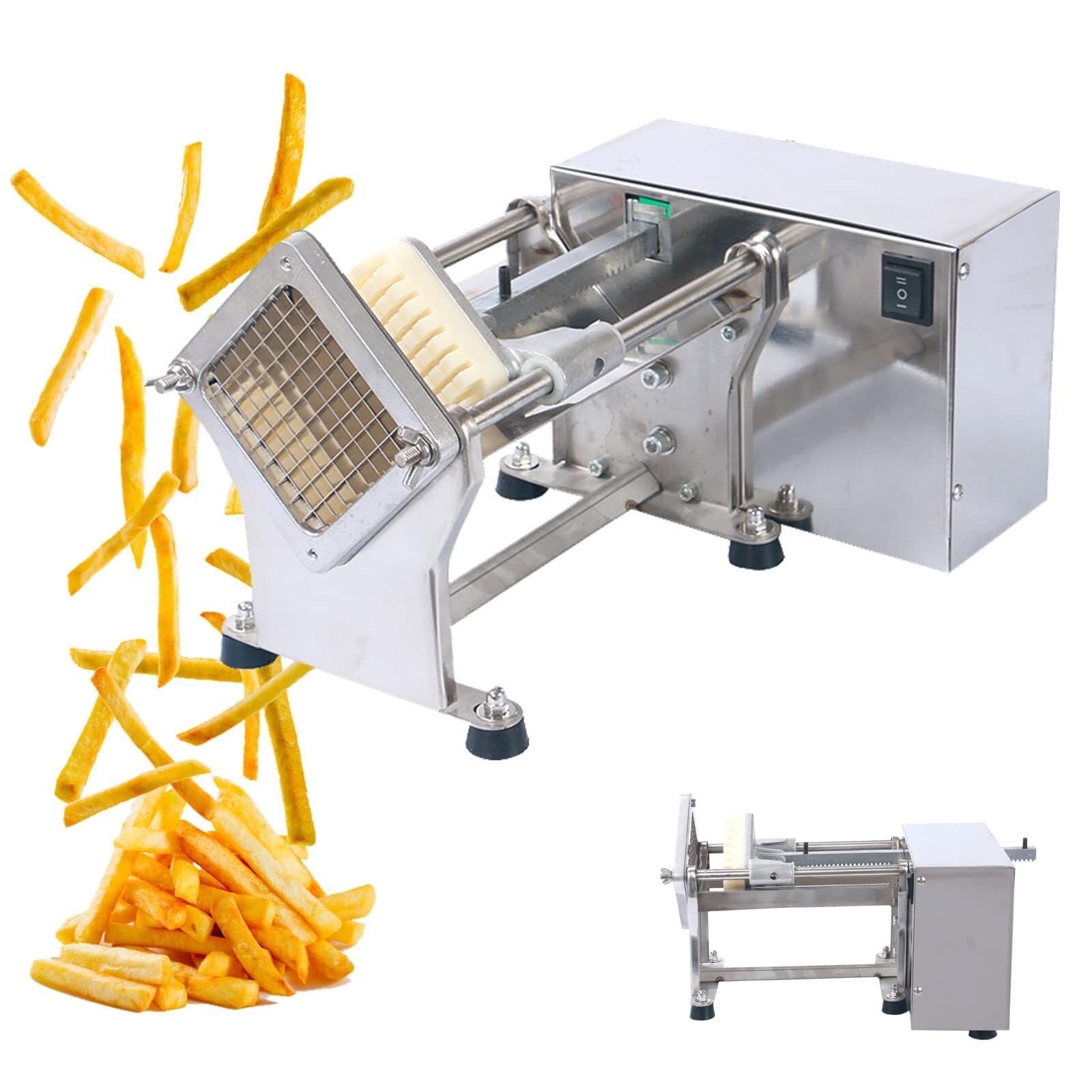 asdchZen Electric French Fry Cutter, Professional Commercial Potato Cutter Machine Automatic Fries Maker High Volume Potoato Cutting With 3 Blades Of Different Sizes