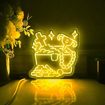 Game Treasure Chest Led Light Box, Treasure Chest Wall Art Decor, Desktop Decorations, Bedroom Decor RGB Light, Medium Size