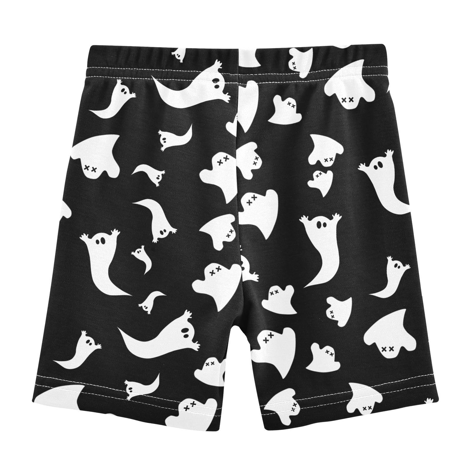 JHKKU Girls Halloween Ghosts Shorts Cotton Cartwheel Bike Kids Biker Under Dress Dance Short Girl Clothes 4T