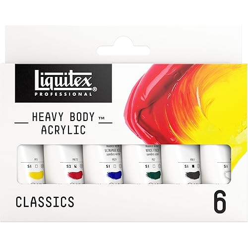 Liquitex Professional Heavy Body Acrylic Paint, 6 x 22ml (0.74-oz) Color Set,Blue,Green,White