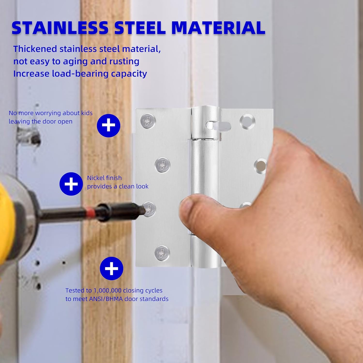 3-inch Heavy-Duty self-Closing Door with Adjustable Spring Hinge