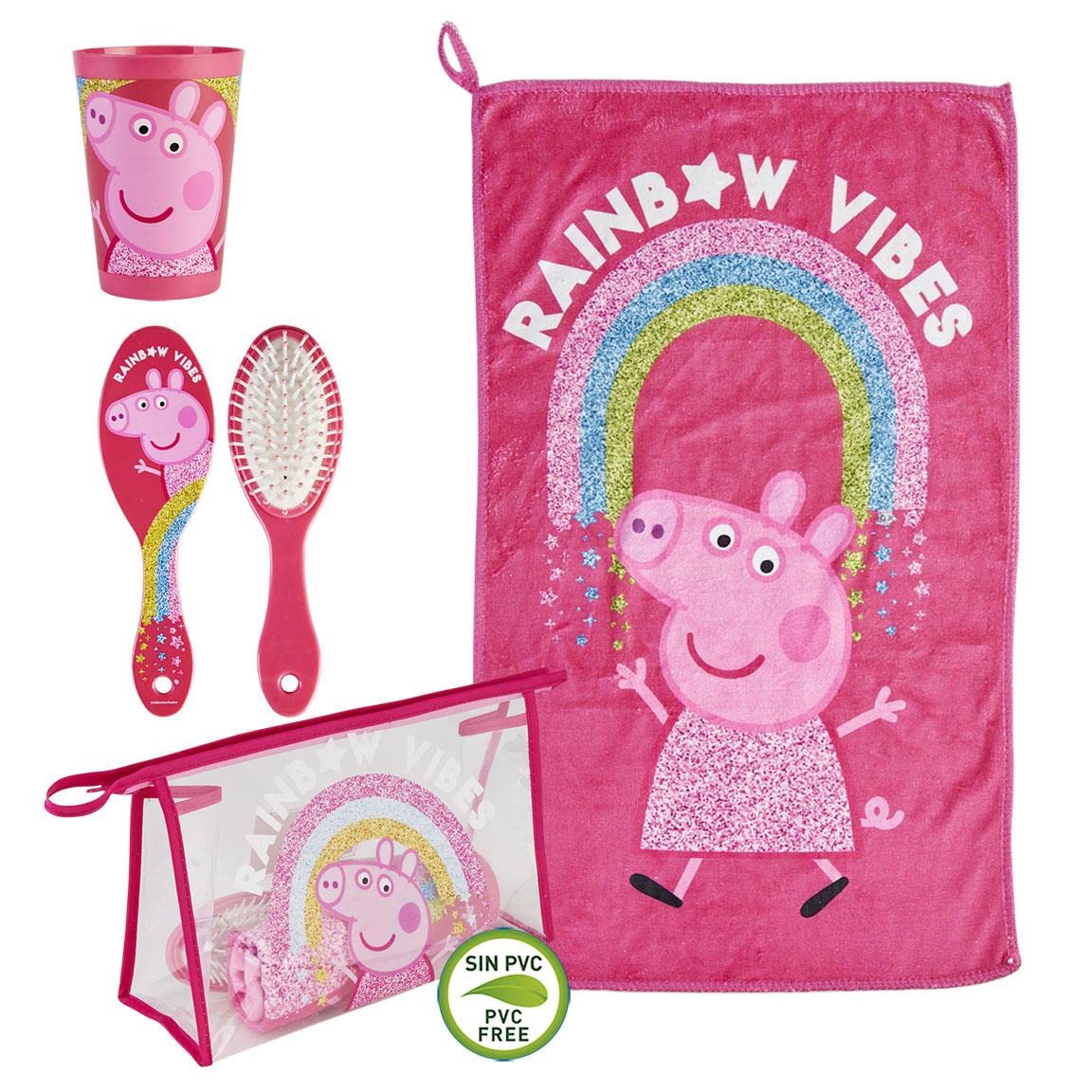 CERDÁ LIFE'S LITTLE MOMENTS Infantil Transparente Peppa Pig | Licencia Oficial Hasbro, Accesorio De Viaje Neceser Niñas, Rosa (Pink), Único