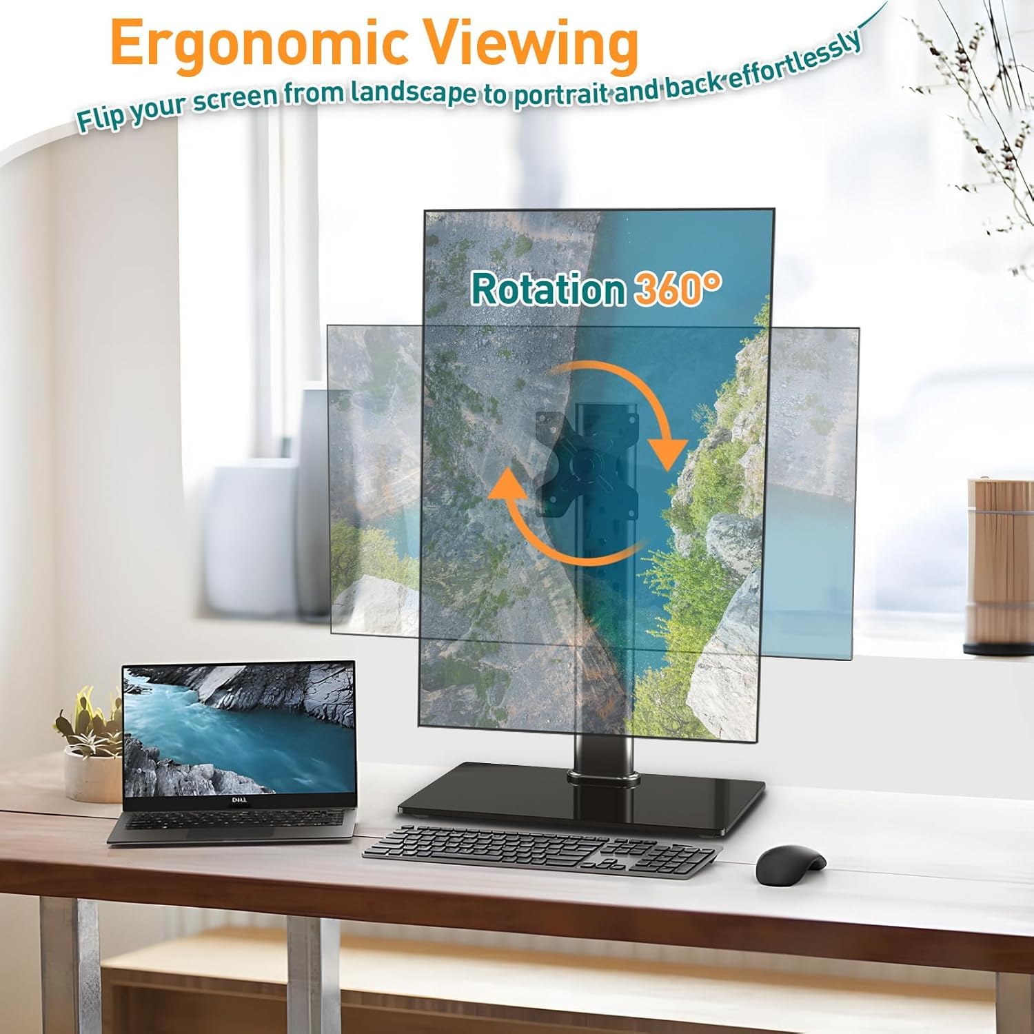 ELIVED Supporto da scrivania per monitor singolo per schermi da 13-34, supporta max 12 kg
