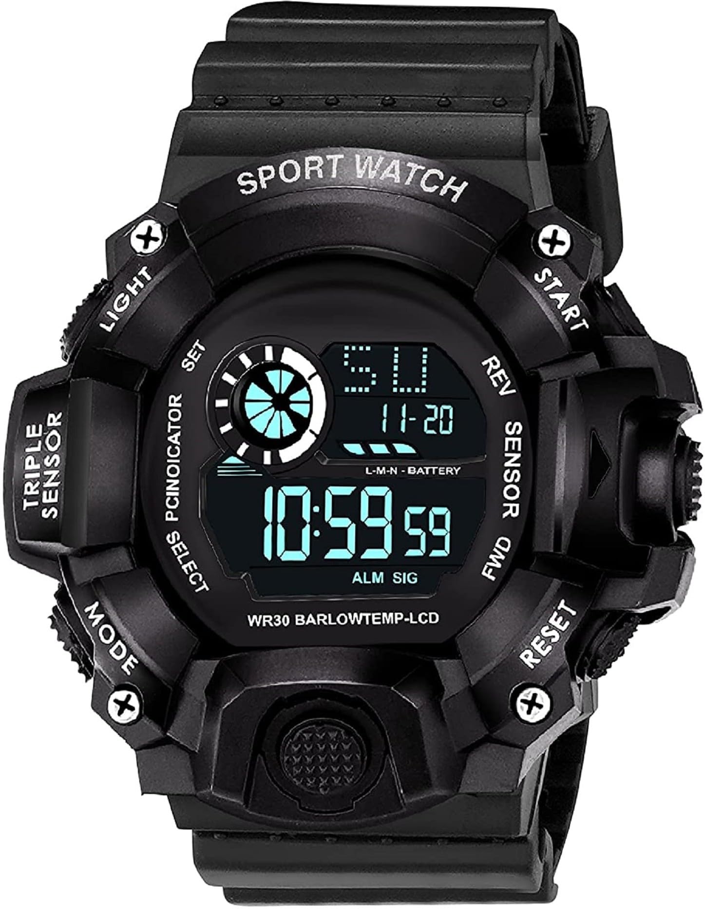 GIFFEMANS LED Digital Sports Multi Functional Black Dial Watch for Mens Boys (B0CLFHRX7D) Amazon Price History, Amazon Price Tracker