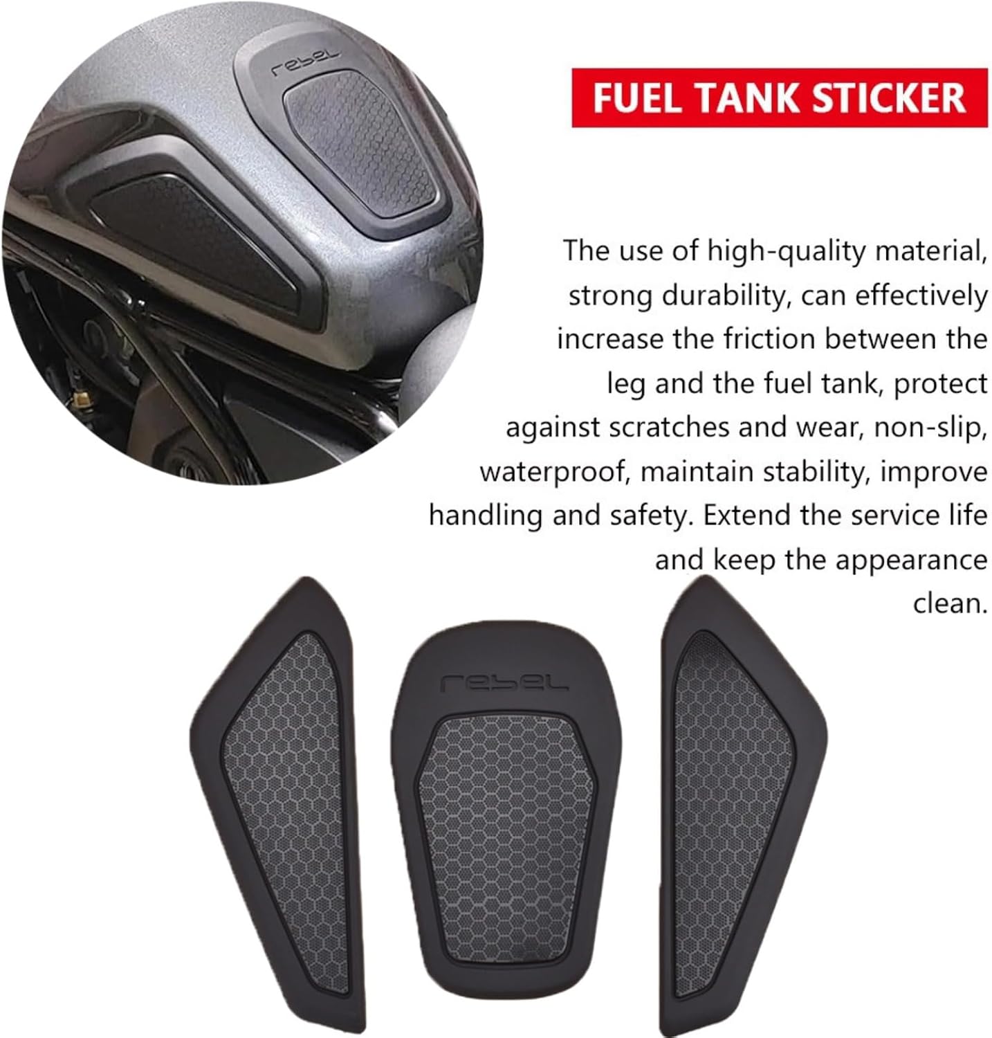 FOR CM1100 CM 1100 REBEL 1100 cm1100 rebel1100 2023 2024 2025 Motorcycle Fuel Tank Sticker Body Sticker Non-Slip Wear-Resistant Fishbone Gas Tank Protectors