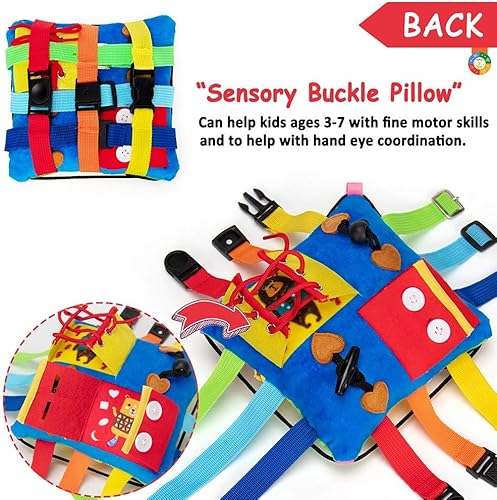 Miniatura 3 de teytoy Juguetes de almohada con hebilla sensorial para niños pequeños, juguetes de viaje para niños de 1 a 3 años, aprendizaje de habilidades