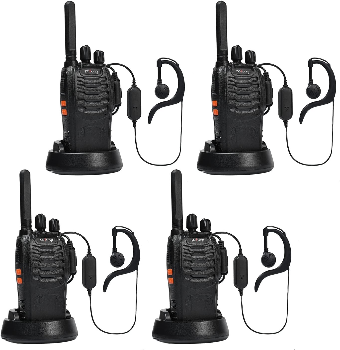 Walkie Talkie PMR446 Senza Licenza - PoFung PT88E, 16 Canali, 6 Pezzi Con Auricolari E Caricabatterie - Foto 6