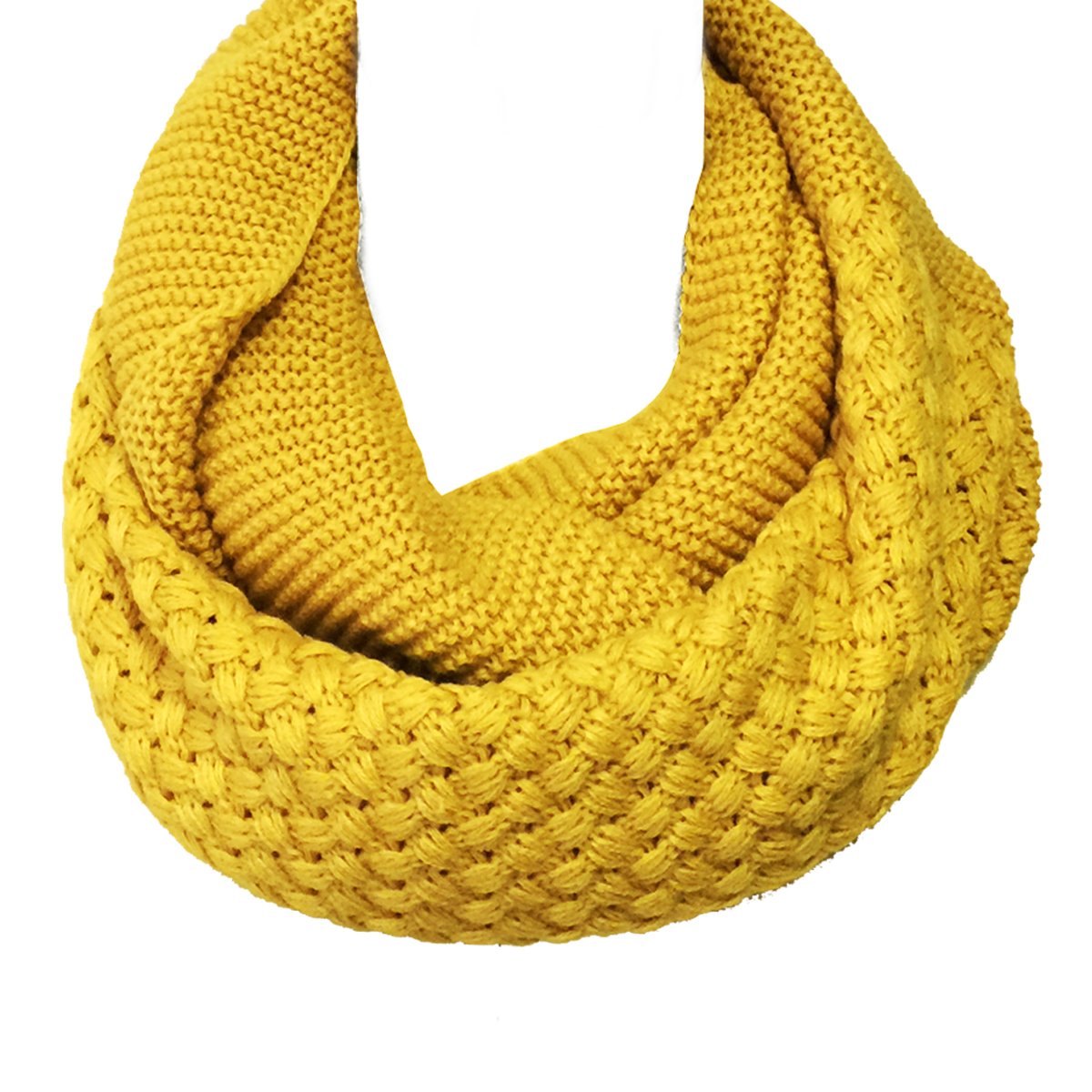 Wrapables Trendy Winter Warm Knit Infinity Scarf, Mustard Yellow