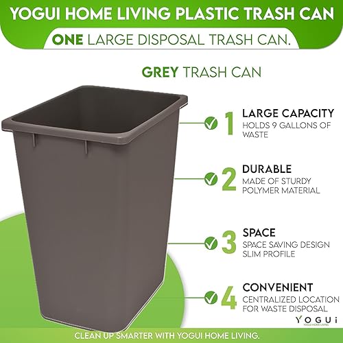 Miniatura 2 de Cubo de basura de plástico para uso comercial, cocina, hogar, oficina y uso comercial, recipiente grande de eliminación de residuos, contenedor de