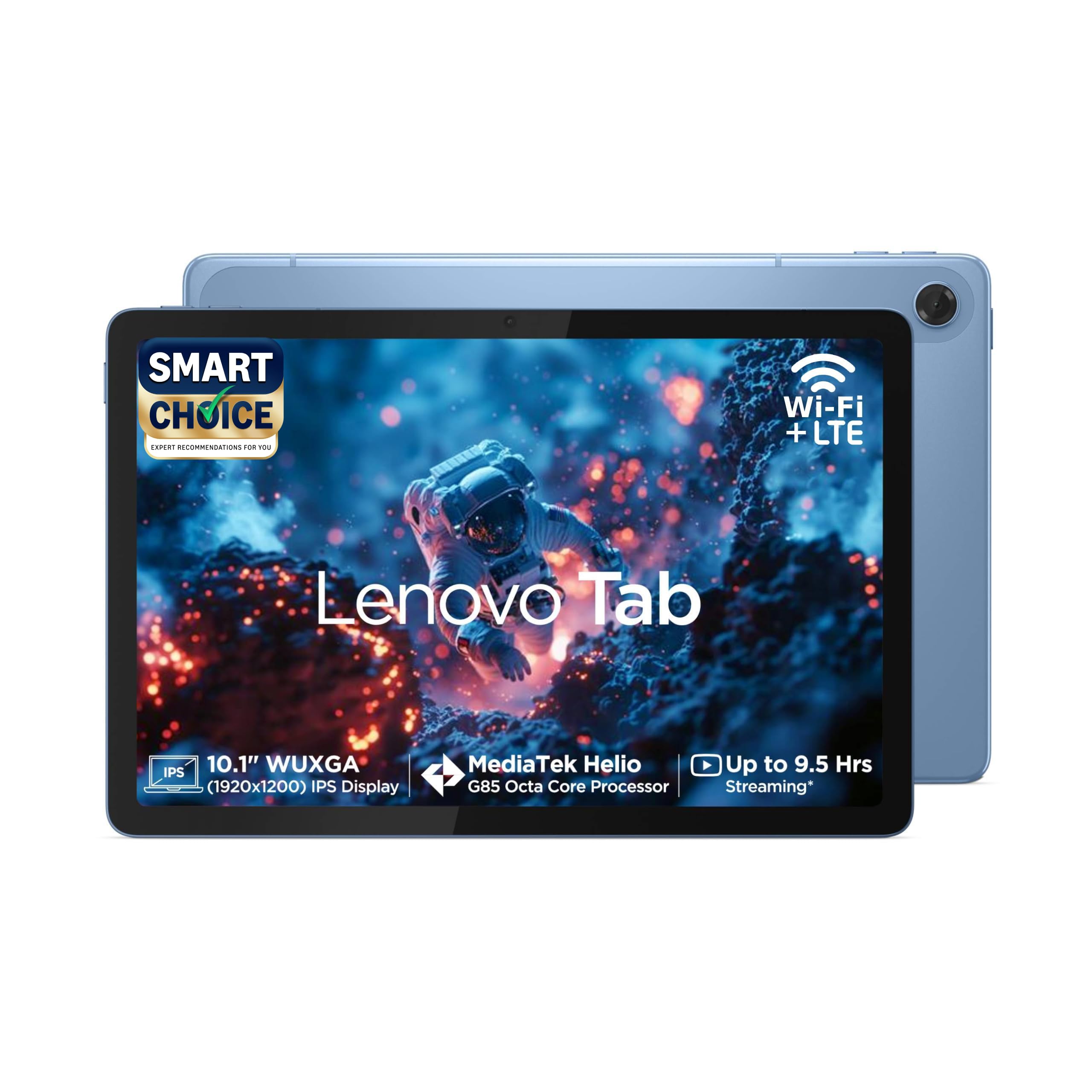 Lenovo Tab (Smartchoice)| 10.1" Display| 4G (LTE) + Wi-Fi (Calling)| 4 GB RAM + 64 GB ROM (Expandable up to 1 TB)| Metal Body| Dual Speakers with Dolby Atmos| Android 14| Color: Polar Blue