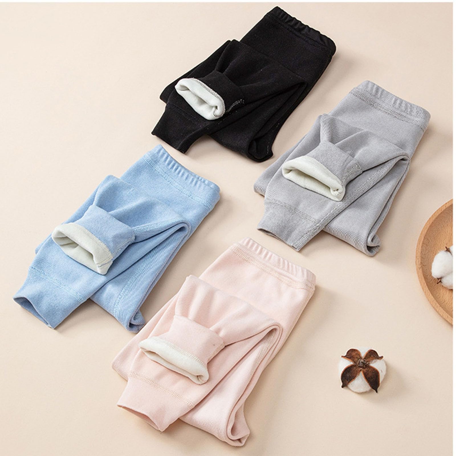Pantalones térmicos softshell para niños, forrados, cintura elástica, invierno