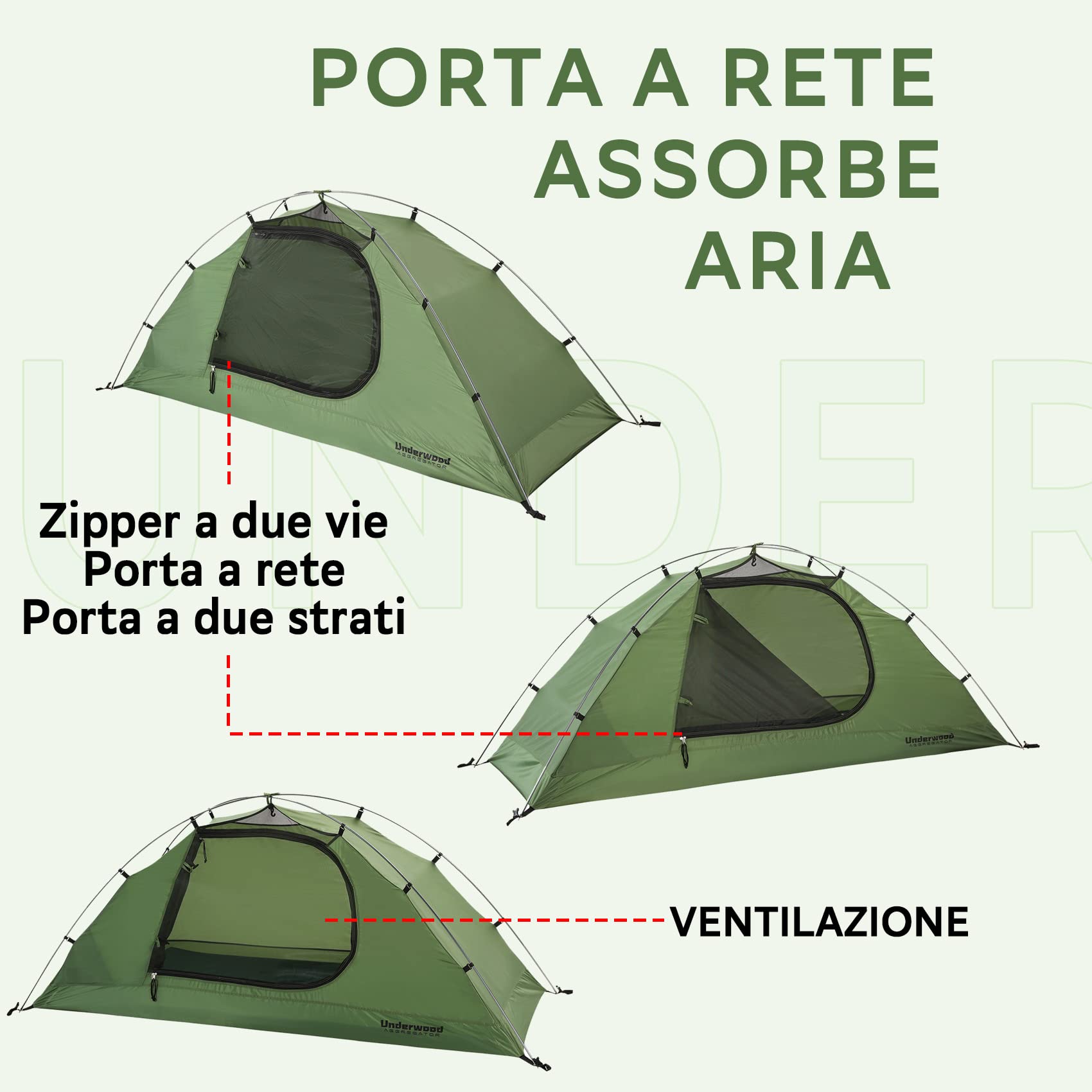 Tenda da Campeggio per 1 Persona - Tenda Impermeabile per 4 Stagioni, Tenda Ultraleggera per 1 Posti per l'inverno, Tenda per l'esterno, l'escursionismo, Il Trekking
