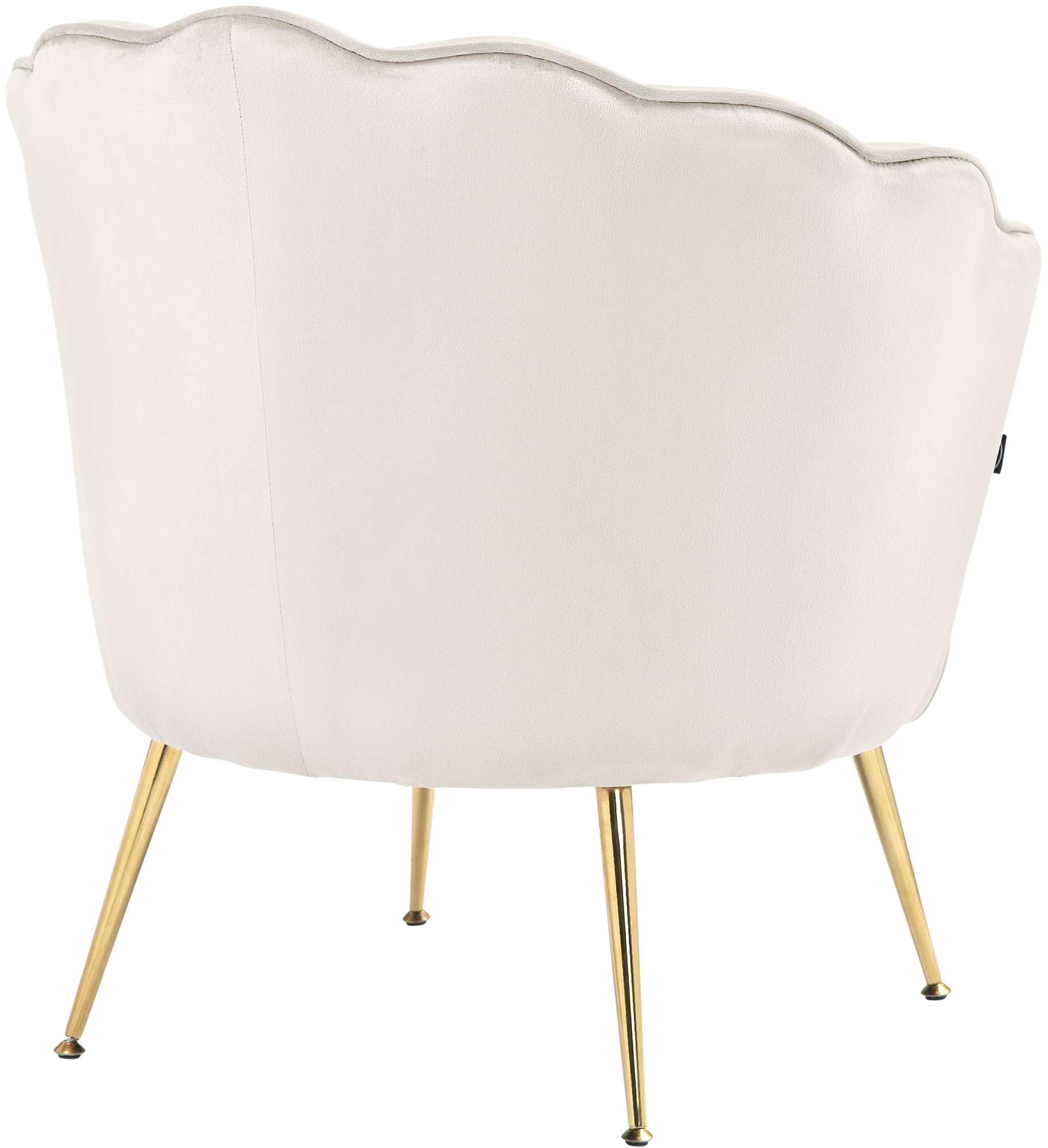 CLP Sessel Rosita I Polsterstuhl Mit Samt-Bezug I Gold-Farbiges Metallgestell, Farbe:Creme