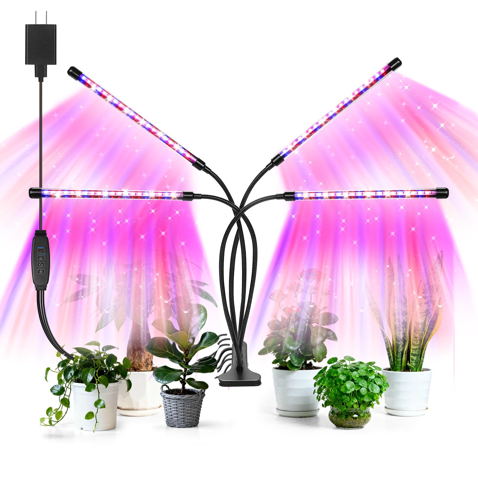 Lampes de croissance à DEL (4 têtes - rouge bleu)