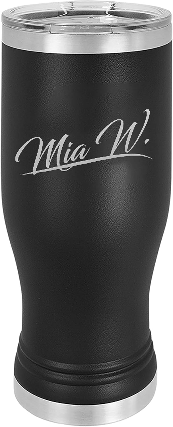 Personalized 20oz. Vacuum Insulated Stemless Pilsner Tumbler (Light Blue)