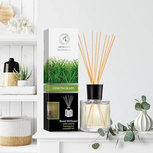 Miniatura 4 de Difusor de Fragancia para Habitación Hierba de Limón 6.8 Fl Oz - 200ml - con Varillas de Bambú - con Aceite Esencial de Hierba de Limón Puro y