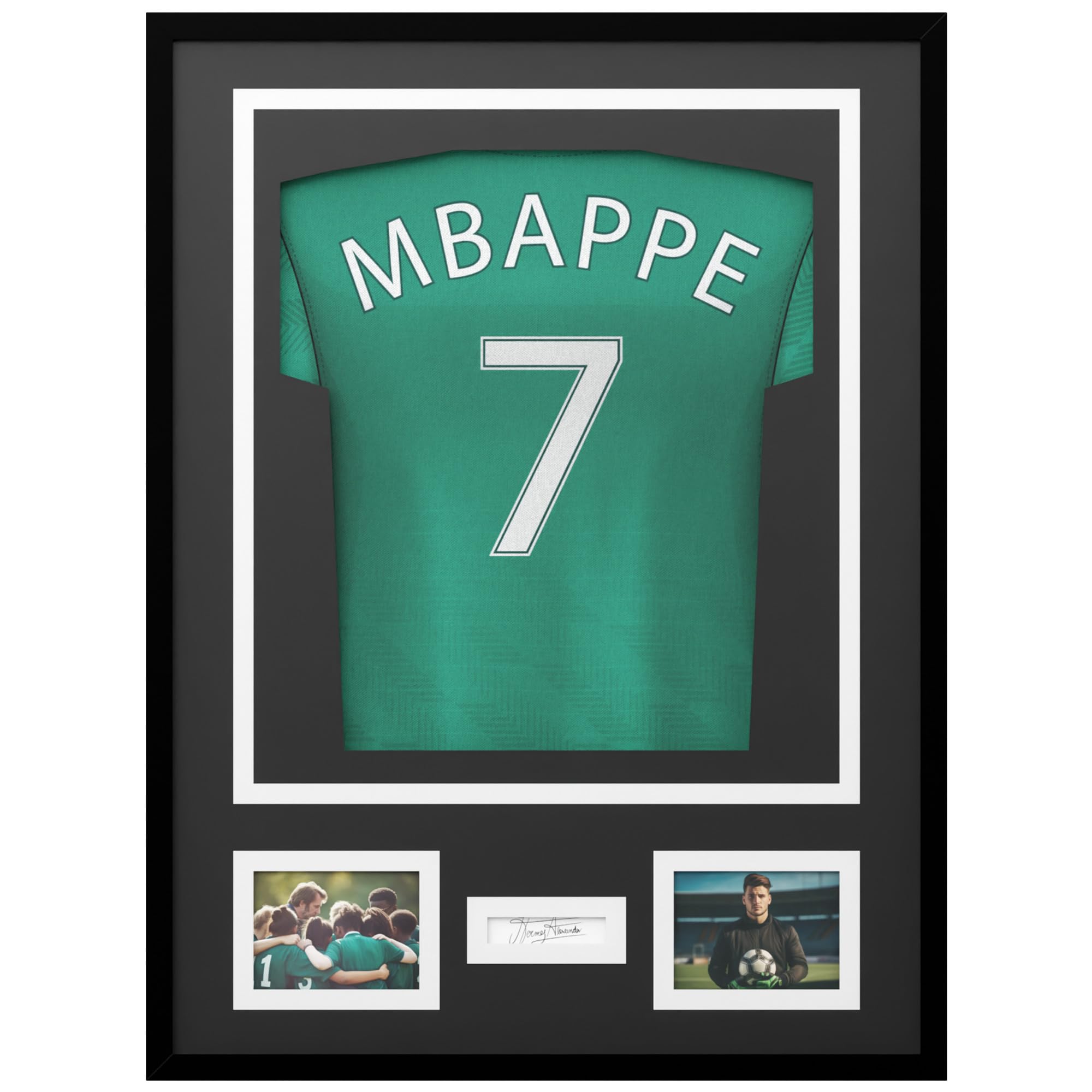 Avalo Trikotrahmen Aluminium - Objektrahmen für Fußballtrikot - 3D Box Frame - 60x80 CM - Schwarz - Deep Frame - Trikot Einrahmung in Bilderrahmen