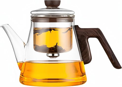 Small 25.4oz Enchanted Glass Teapot, YJX Magnetic Brewing Tea Pot Designed for Convenience, Witchcraft Magic Tea with Infuser for Loose Leaf and Herbal Teas750ml