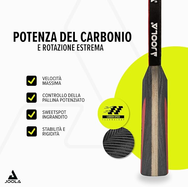 JOOLA Carbon Recchetta da Ping Pong Professionale, per giocatori avanzati - Tecnologia Carbowood - 3