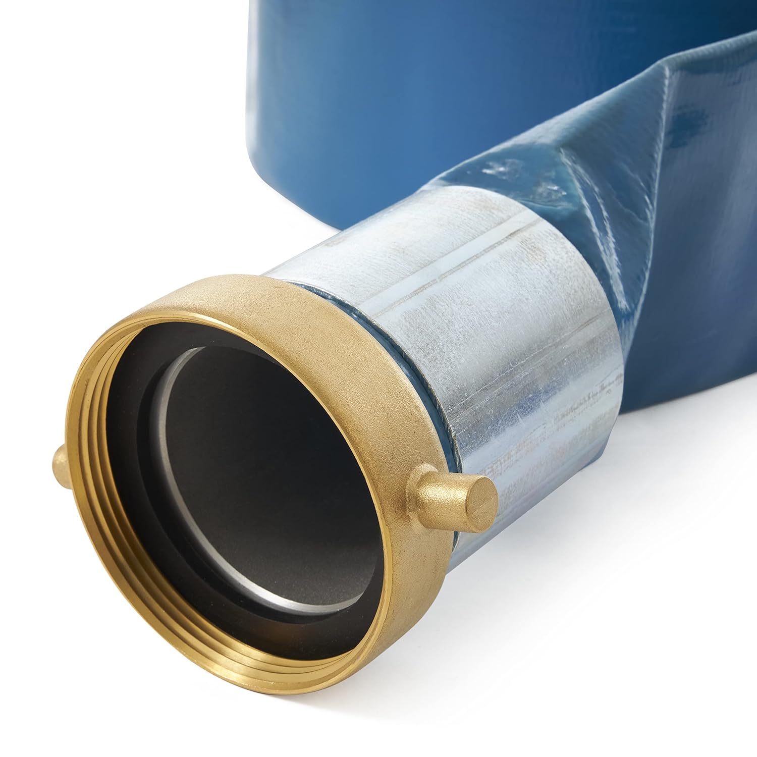 Apache 98138045 2" x 50' Blue PVC Lay-Flat Discharge Hose with Aluminum Pin Lug Fittings: Air Tool Hoses: Industrial & Scientific