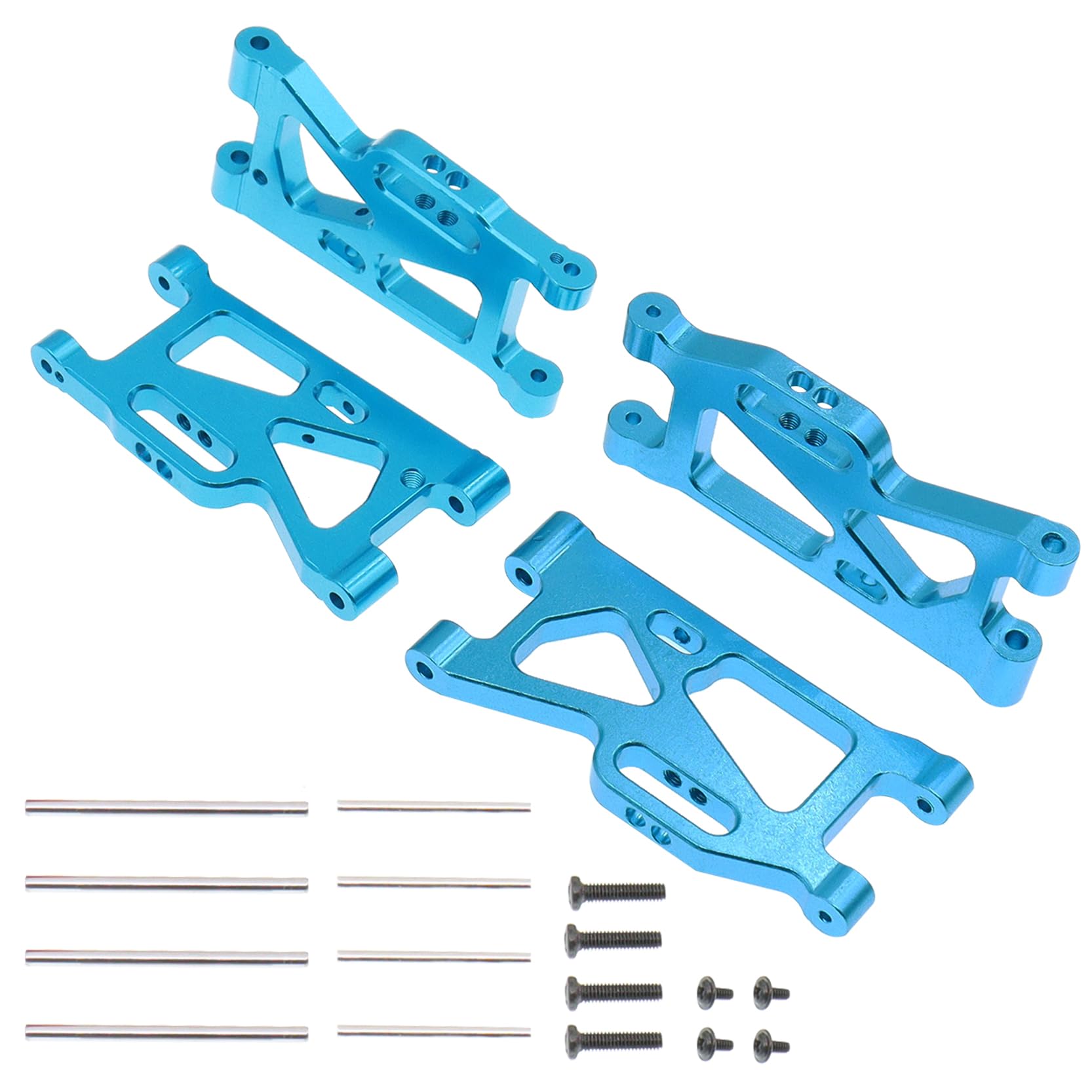 Treehobby 4PCS Metal Front and Rear Swing Arms Compatible with WLtoys 1/14 144010 144001 144002 1/12 124016 124017 124018 124019 RC Car Upgrades Parts (Blue)