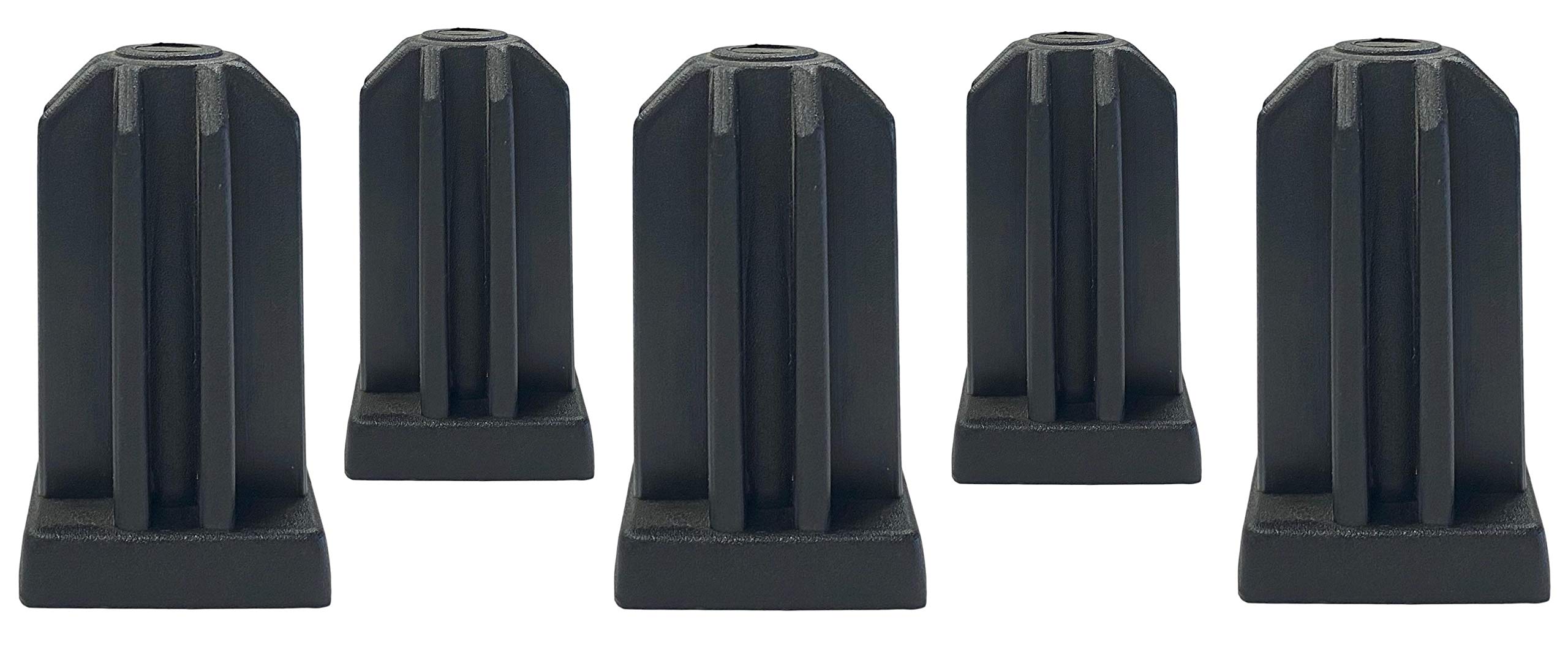 Caster Socket Sleeve Square Inserts, 7/16" Inside Stem, 1" Tubes - Set of 5