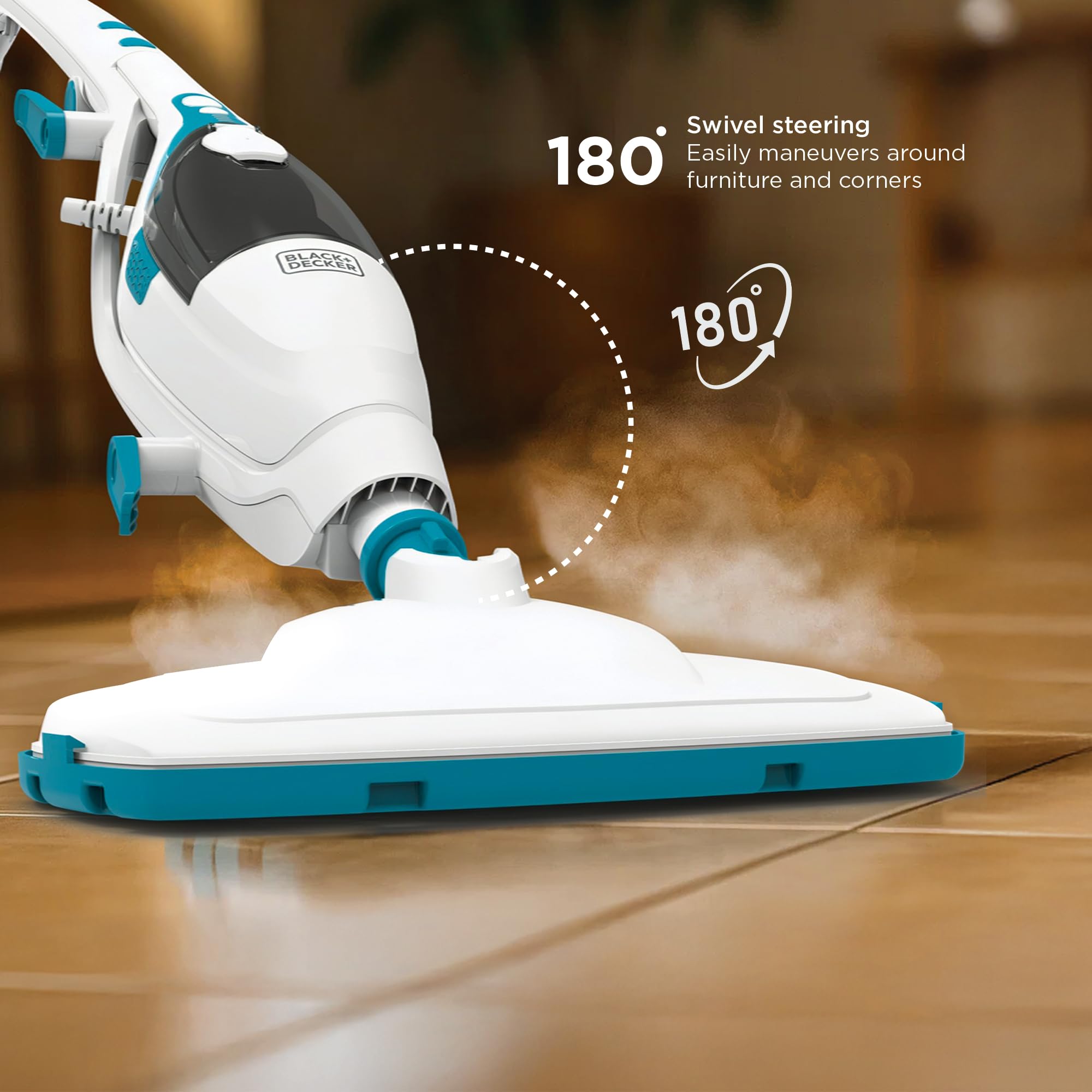 BLACK+DECKER 2-in-1 Steam Mop and Handheld Steam Cleaner, 1500W