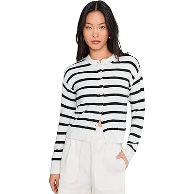 Sanctuary Must-have Cardi chalk w/ black stripe