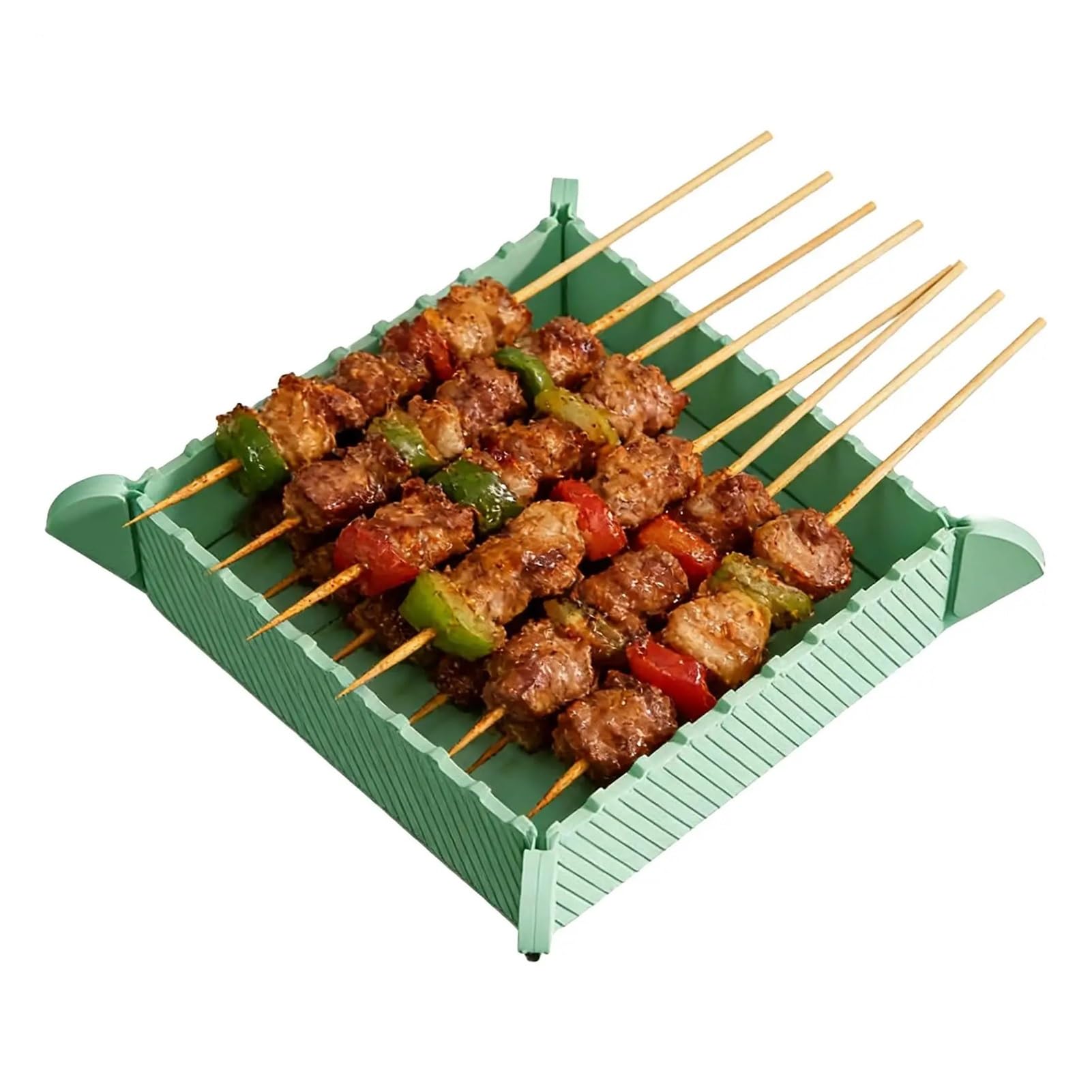 Tabla De Silicona Tabla de cortar plegable de silicona, tapete for picar portátil magnético, utensilio de cocina antideslizante y reutilizable for acampar al aire libre, barbacoa y Picnic(Green)