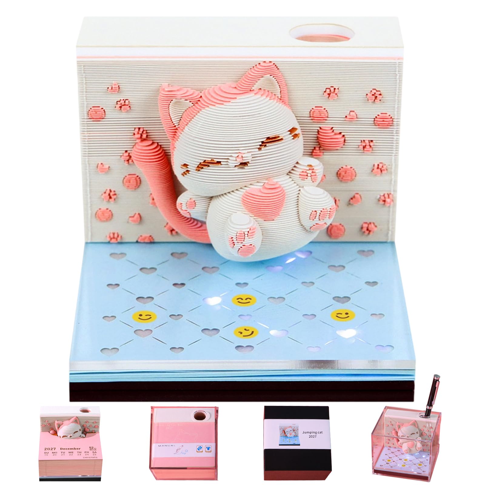 3D Calendar 2027 (Jumping Cat Wow)