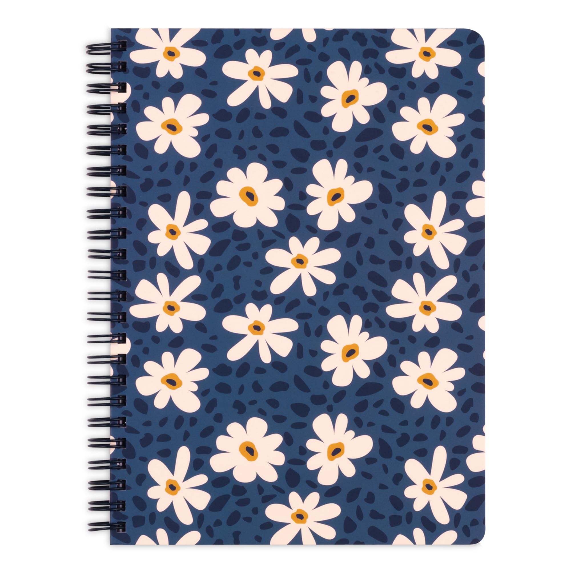 Steel Mill & Co Cute Mini Spiral Notebook, 8.25" x 6.25" Journal with Durable Hardcover and 160 Lined Pages (Leopard Daisy) - Image 2