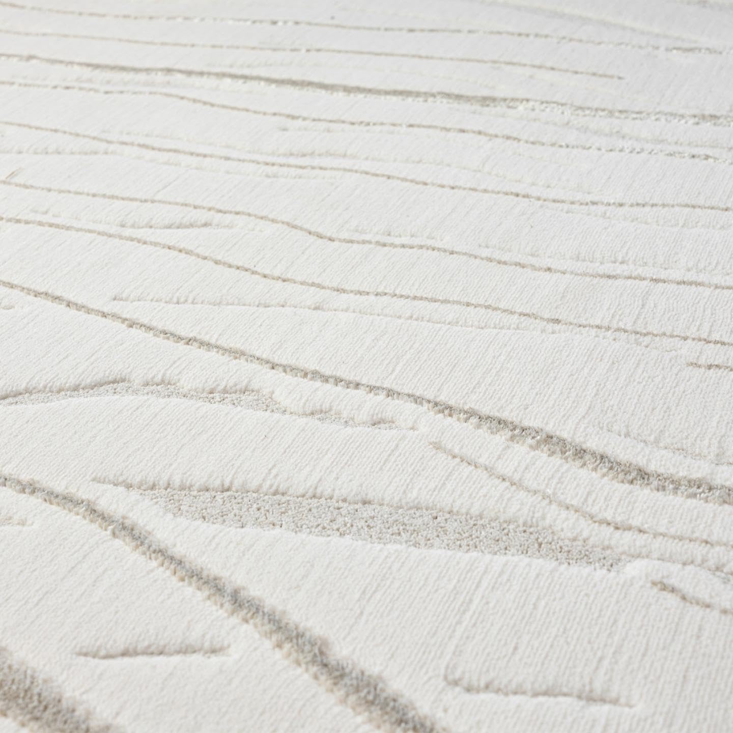 LUXE WEAVERS Modern Abstract Wave Cream 8x10 Area Rug High Low Carpet