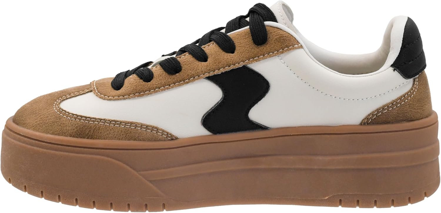 Corkys Footwear Hey Girl Womens Pop Off Lace Up Fashion Sneaker - with Soft Cushioned Insoles, A Stylish and Trendy Wave Stripe Detail and Subtle Platform