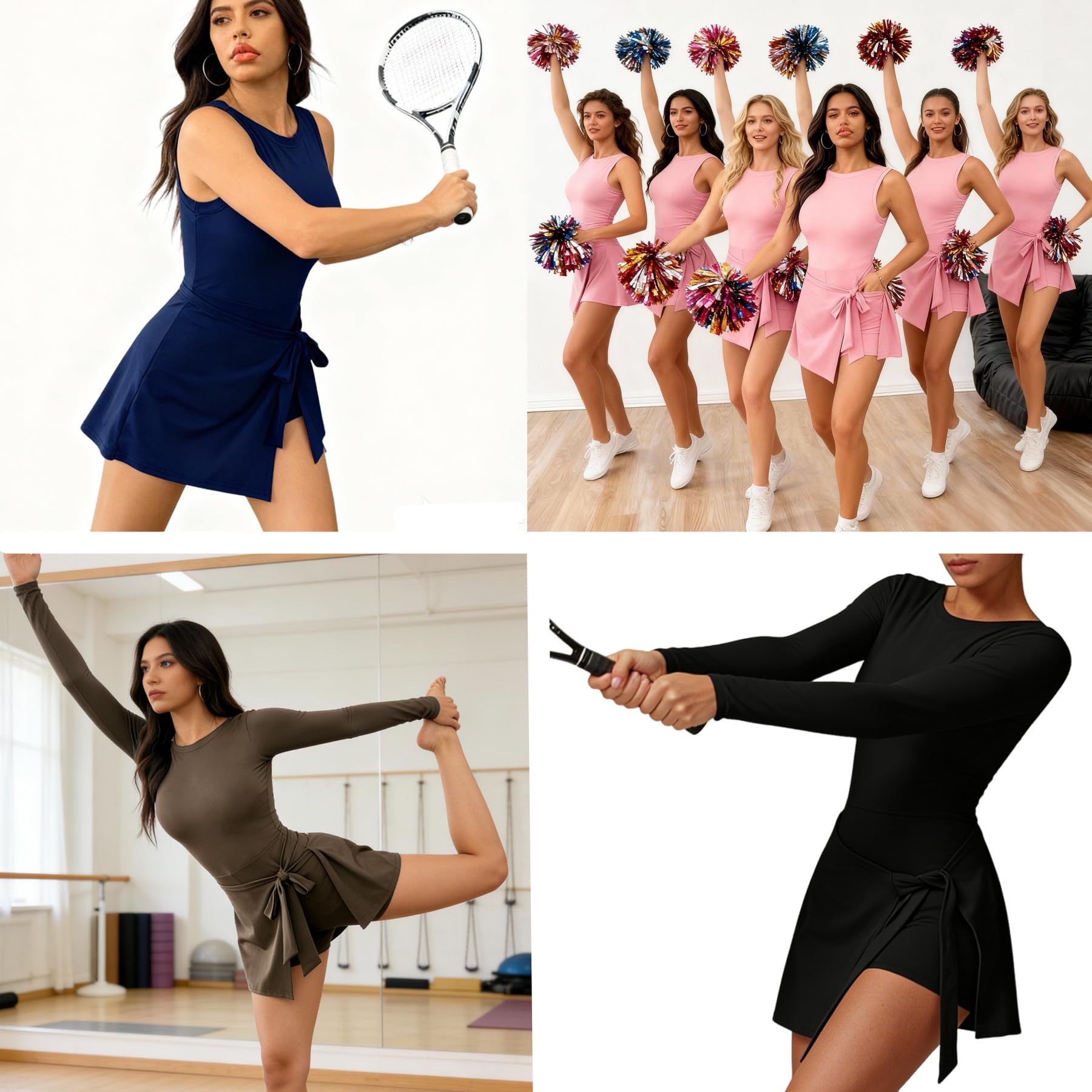 Vestido Tenis Mujer Athletic Dress - Deportivo Mujer con Pantalón Integrado Corto Bolsillos Minifalda - Deportiva Golf Fitness Casual Deportivos Vestido