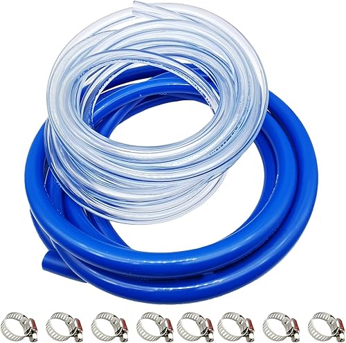 La línea de gas de cerveza incluye línea de cerveza 316 de 10 pies de longitud, línea de gas azul 516 de 10 pies de longitud, con 8 abrazaderas de