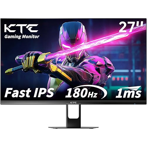 KTC 27 Inch Gaming Monitor 180Hz, Full HD 1920x1080 Fast IPS Computer Monitor, DP 1.4 & HDMI 2.1 Ports 1Ms FreeSync Frameless PC Gamer Monitor, HDR, VESA Mount, H27F22